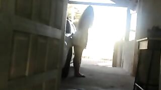 Hidden Voyeur Hot Girl Plays with Dildo on Car in Public