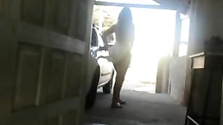 Hidden Voyeur Hot Girl Plays with Dildo on Car in Public
