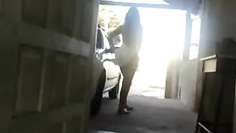 Hidden Voyeur Hot Girl Plays with Dildo on Car in Public