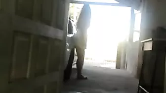 Hidden Voyeur Hot Girl Plays with Dildo on Car in Public