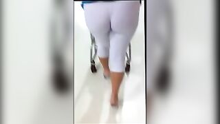 Sexy Milf In Tight White Leggings Caught On Camera In Store