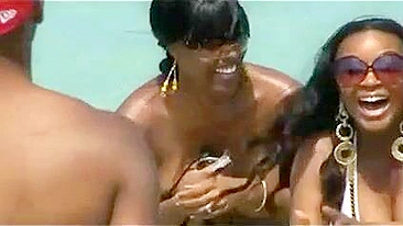 Sultry Busty Miami Beach Topless Vixen Filmed!