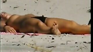 Sneaky Voyeur Peeps At Hot Topless Woman On Beach