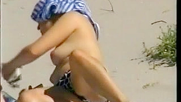 Sneaky Voyeur Peeps At Hot Topless Woman On Beach
