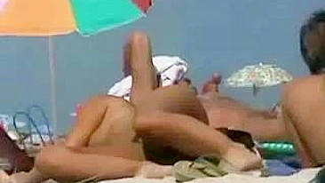 Ecstatic Naked Pussy Basking In Blazing Sun At Beach