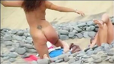 Beach Voyeur Videos of Nude Amateur Couples Filmed on Camera