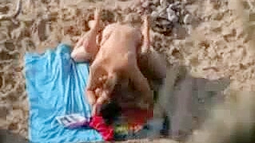 Naughty, Shameless Amateur Couple Having Sex On Nude Beach Voyeur Cam!