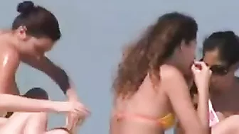 Sexy, Naked Woman On Voyeur Camera At Beach Filmed