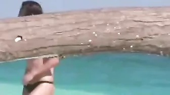 Sexy, Naked Woman On Voyeur Camera At Beach Filmed