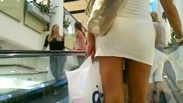Mature Woman with Nice Legs Filmed Candid in Public Store