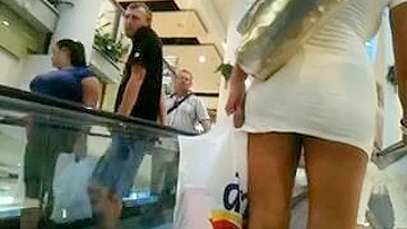 Mature Woman with Nice Legs Filmed Candid in Public Store