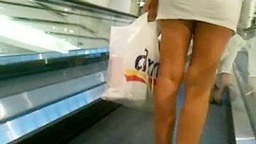 Mature Woman with Nice Legs Filmed Candid in Public Store