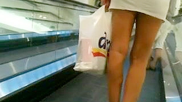 Mature Woman with Nice Legs Filmed Candid in Public Store