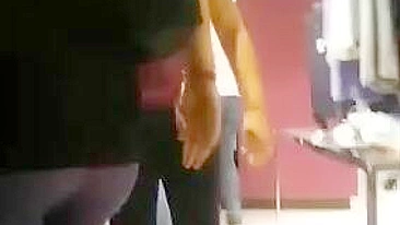 Sexy Butt Caught In Candid Voyeur Camera At The Mall, Filmed In Yoga Pants