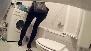 Sneaky Hidden Camera Captures Girls' Peeing Moments In Bathroom