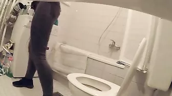 Sneaky Hidden Camera Captures Girls' Peeing Moments In Bathroom