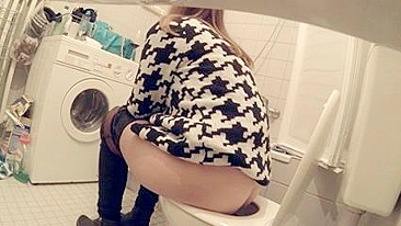 Sneaky Hidden Camera Captures Girls' Peeing Moments In Bathroom