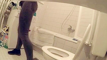 Sneaky Hidden Camera Captures Girls' Peeing Moments In Bathroom