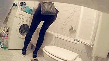 Sneaky Hidden Camera Captures Girls' Peeing Moments In Bathroom