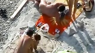 Fuck at the Beach Two Couples Filmed Voyeur