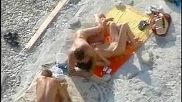 Fuck at the Beach Two Couples Filmed Voyeur