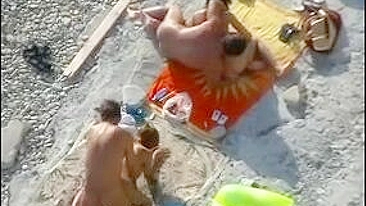 Fuck at the Beach Two Couples Filmed Voyeur