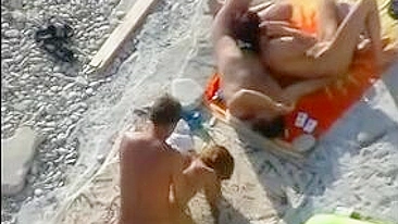 Fuck at the Beach Two Couples Filmed Voyeur