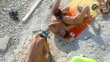 Fuck at the Beach Two Couples Filmed Voyeur
