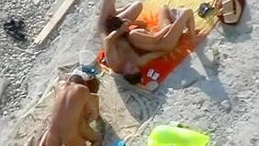 Fuck at the Beach Two Couples Filmed Voyeur
