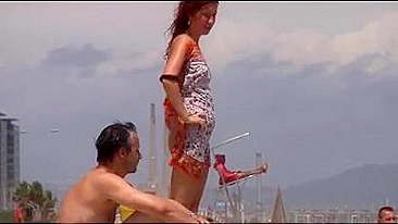 Nackt Strand Video oben ohne Girl Voyeur Kamera heimlich ausspioniert