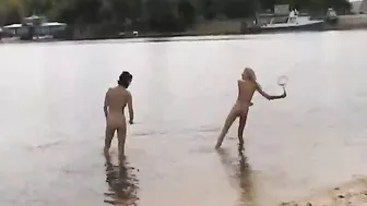 Two Hot Russian Babes Playing Naked At The Beach