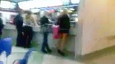 Hidden Camera Voyeur Films Sexy Woman in Tiny Panties at MC