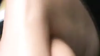 Glimmering, Sexy Exhibitionist Female Teases Her Pussy In A Bar