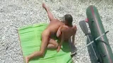 Sexy Voyeuristic Video Of A Bold Couples' Wild Beach Sex Bout Captured