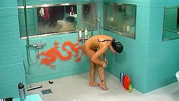 Naughty Brother Films Young, Nude Woman Taking A Shower