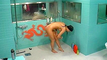 Naughty Brother Films Young, Nude Woman Taking A Shower