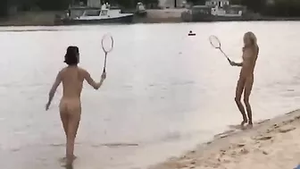 Russian Nudism Video Two Hot Girls Playing Nude on Beach
