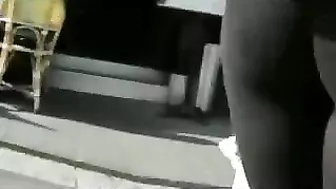Sexy Girl's See-Through Leggings Caught On Candid Camera!