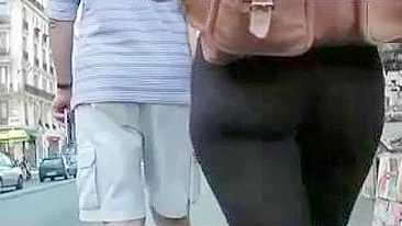 Sexy Girl's See-Through Leggings Caught On Candid Camera!