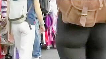 Sexy Girl's See-Through Leggings Caught On Candid Camera!