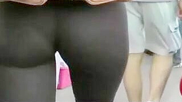 Sexy Girl's See-Through Leggings Caught On Candid Camera!