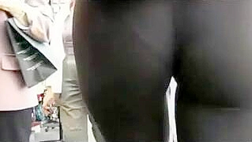 Sexy Girl's See-Through Leggings Caught On Candid Camera!