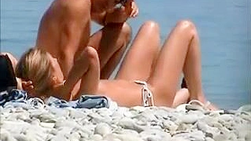 French Riviera Beach Hot Blonde French Girl Topless Filmed