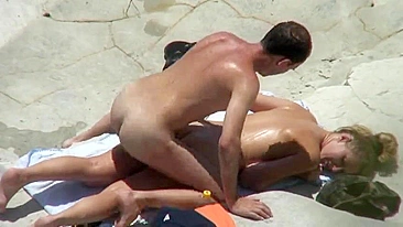 Purely Absurd! Super Hot Mom Spied Naked Sunbathing At The Beach