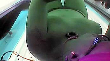 Scandalous Naked Woman Of Solarium Cam, Hidden Filming