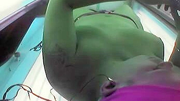 Scandalous Naked Woman Of Solarium Cam, Hidden Filming