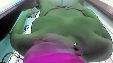 Scandalous Naked Woman Of Solarium Cam, Hidden Filming