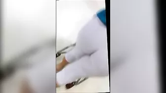 Milf in Tight White Leggings Spied on Candid Camera in Store