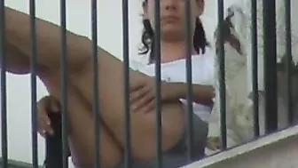 Scandalous Horndog Films Enticing Legs Of Seductive Neighbor