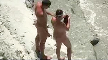 Naughty Nudist Beach Couple Caught Having Sex On Voyeur Cam, Oh My!